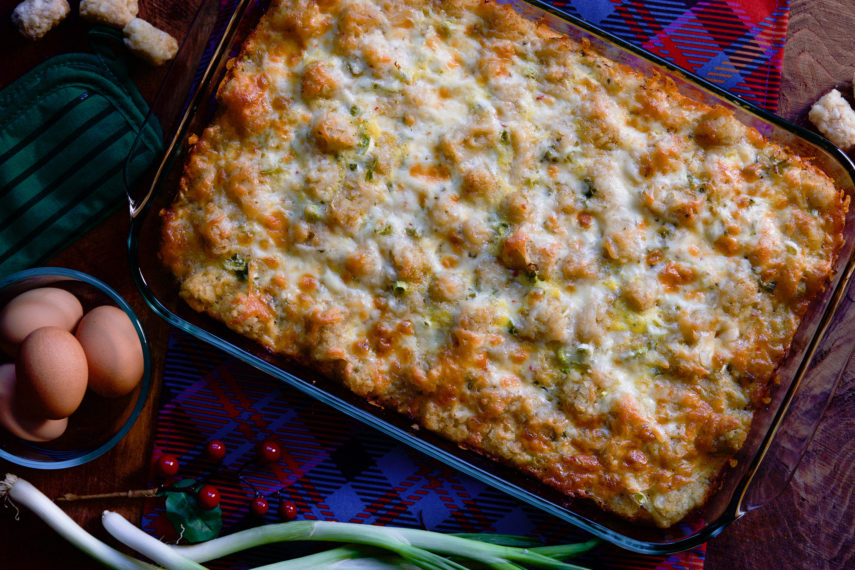 Tater Tot Breakfast Casserole In a Pan