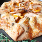 Apple Chicken Cheddar Galette with thyme on the side