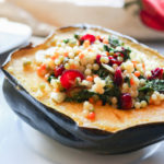 Super Easy Vegan - Friendly Couscous and Kale stuffed Acorn Squash