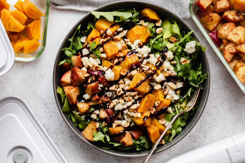 Golden Beet and Arugula Salad with Fried Apples