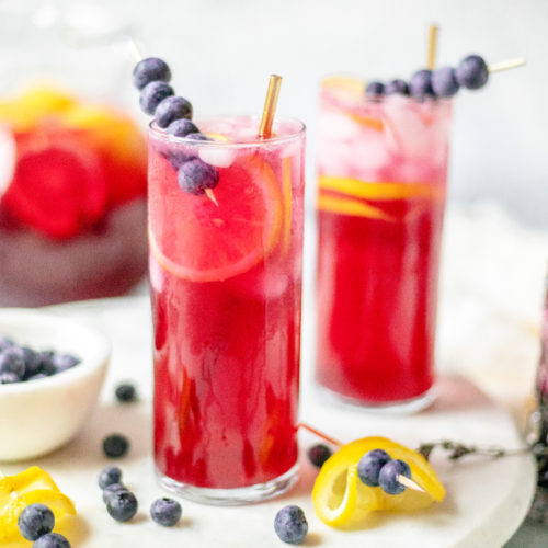 Blueberry Thyme Lemonade Spritzer | Rosalynn Daniels