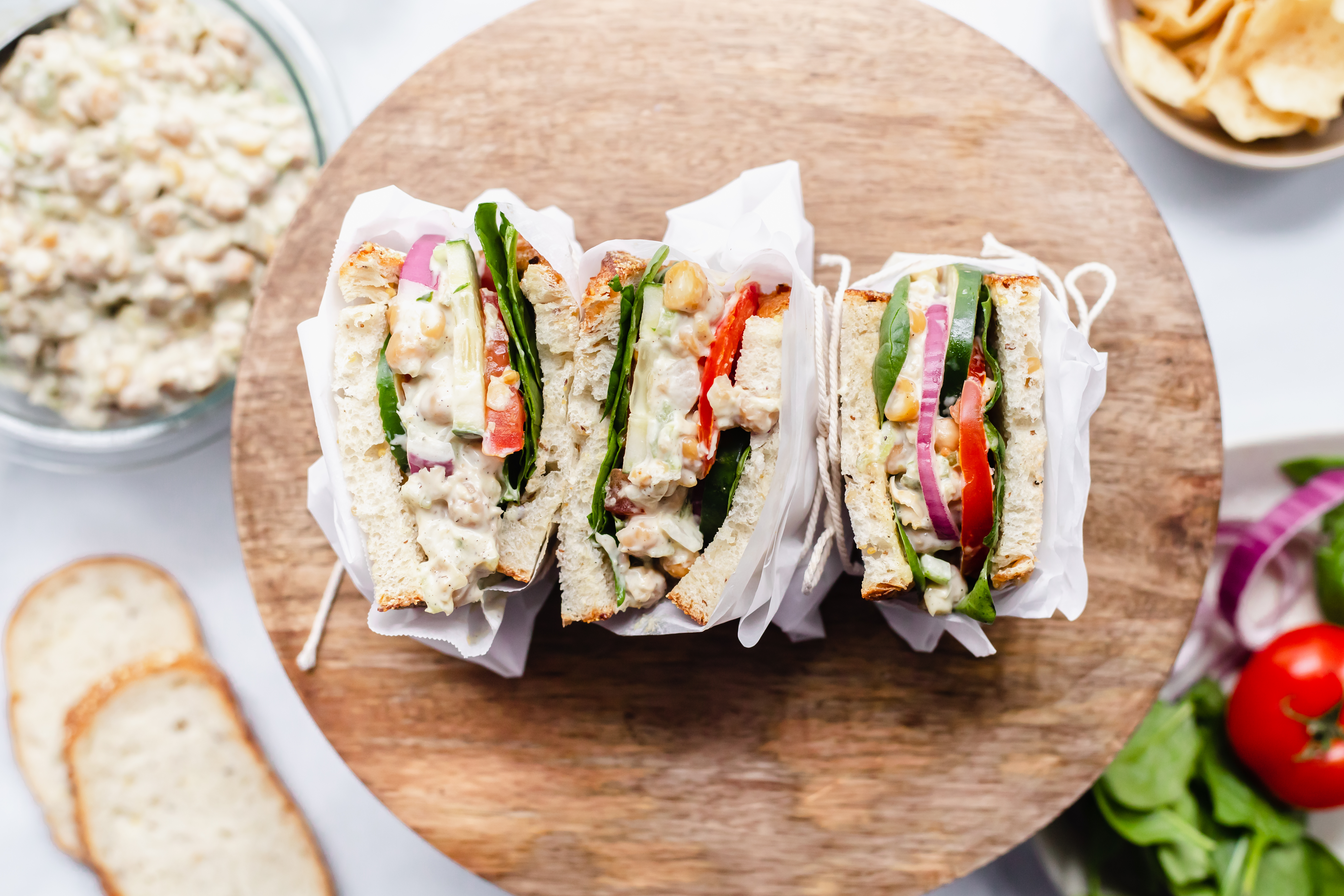 vegan chickpea chick'n salad