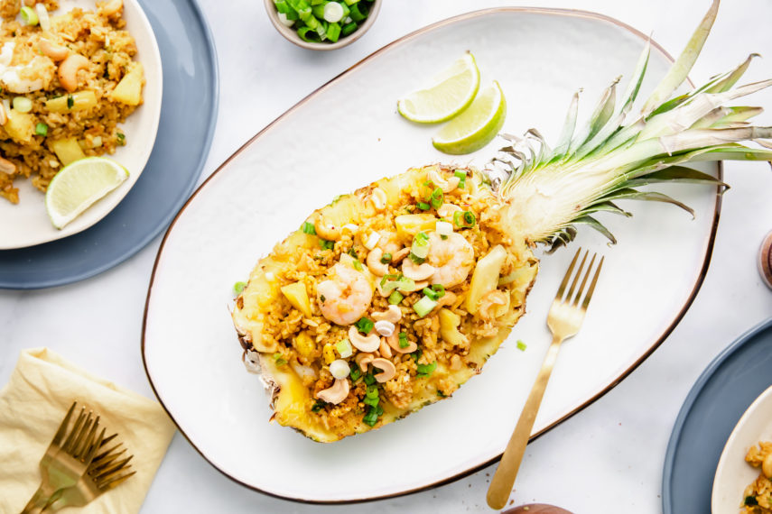 Spicy Pineapple Shrimp Fried Rice pineapple bowl