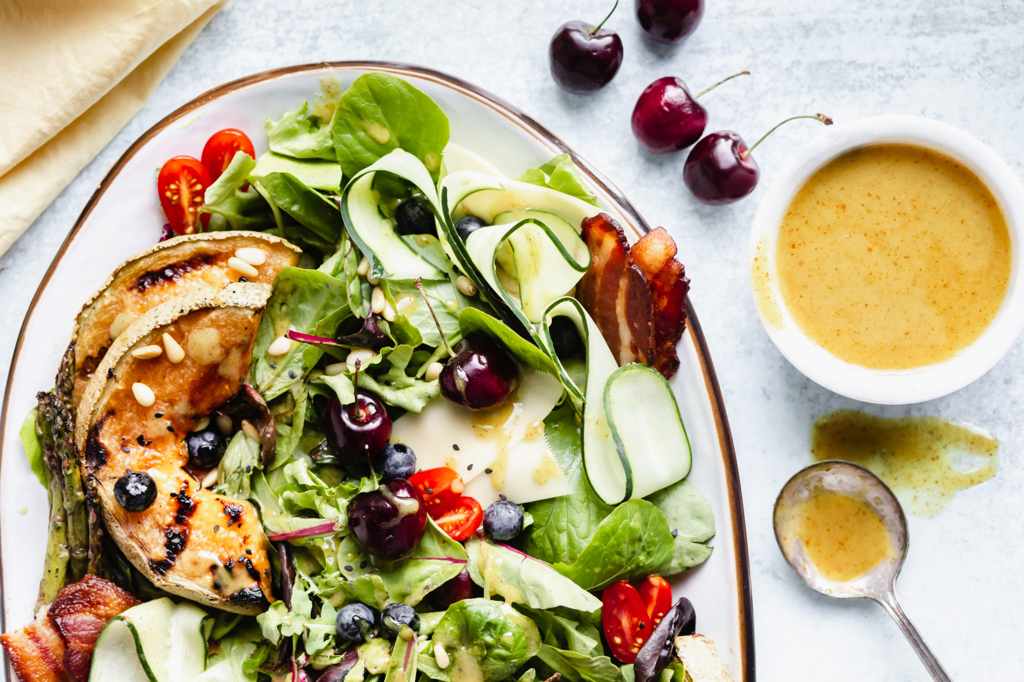 Grilled Summer Salad with Honey Dijon Champagne Vinaigrette | Rosalynn ...