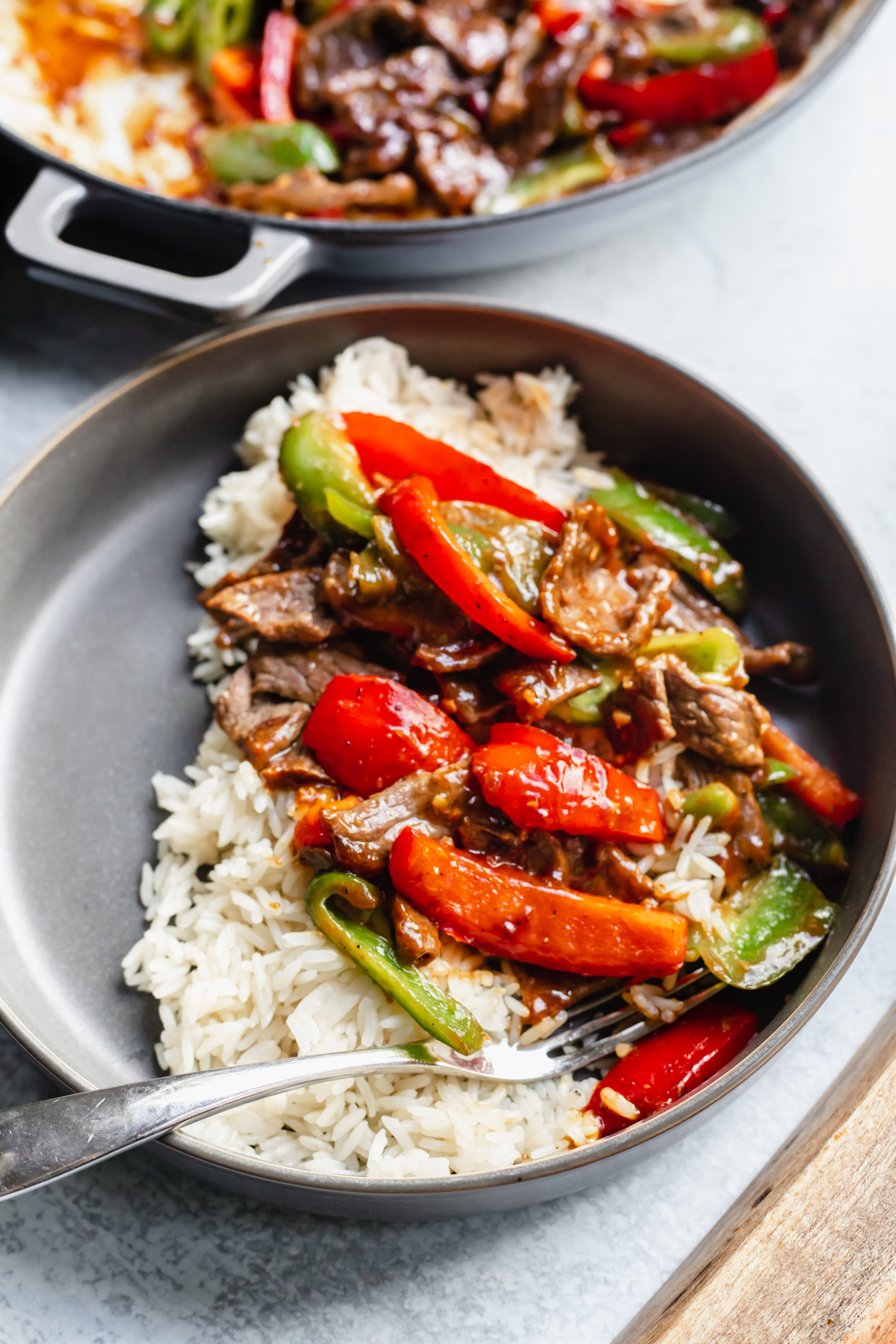 One Skillet Pepper Steak | Rosalynn Daniels