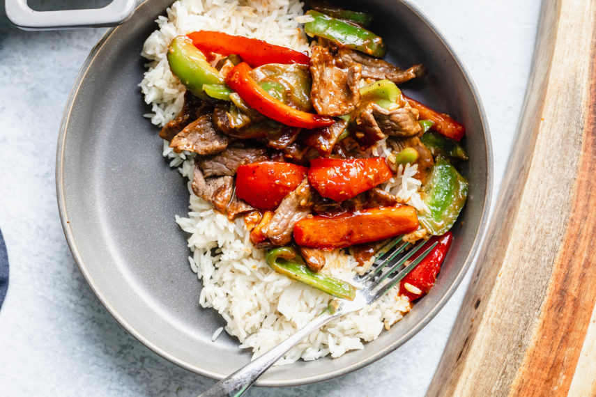 One Skillet Pepper Steak