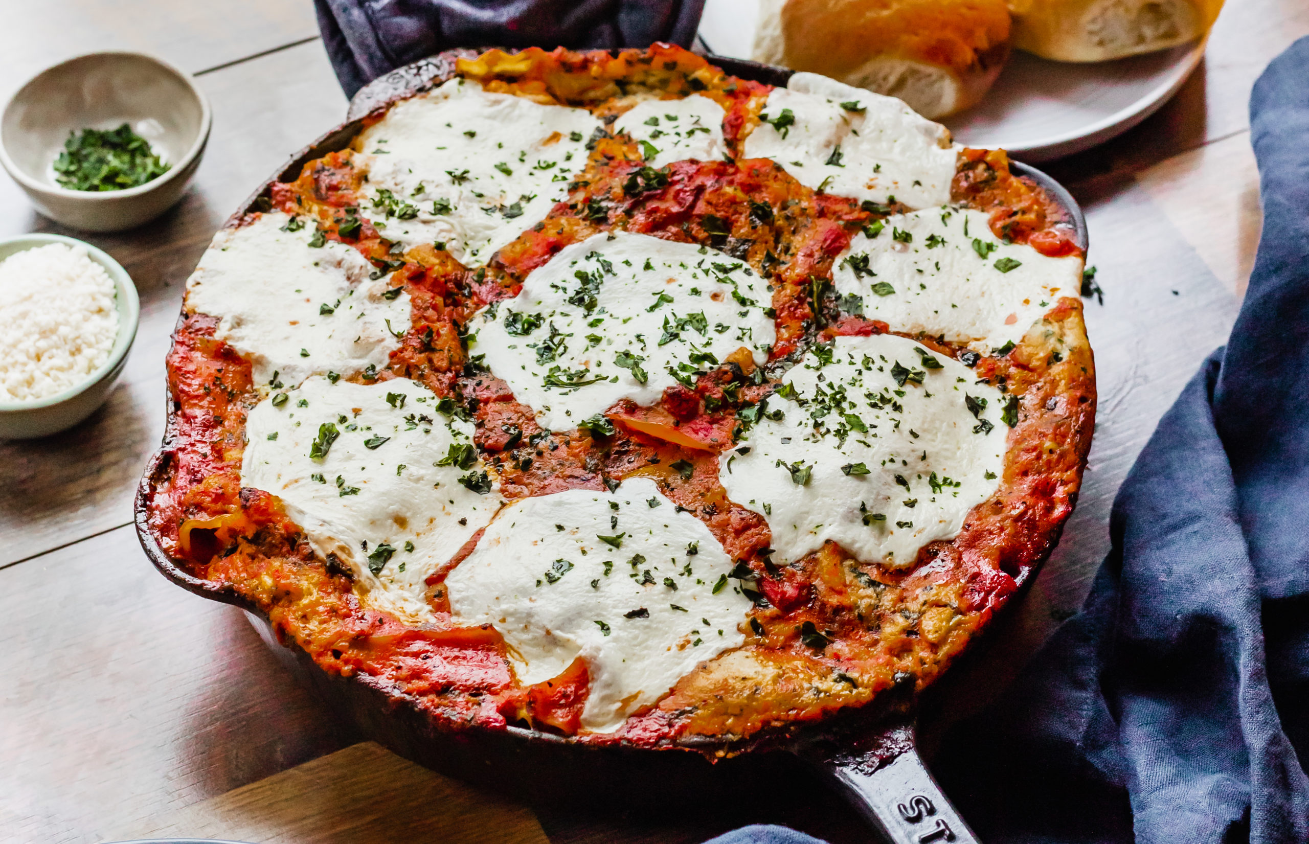 Meatless Skillet Lasagna | Rosalynn Daniels