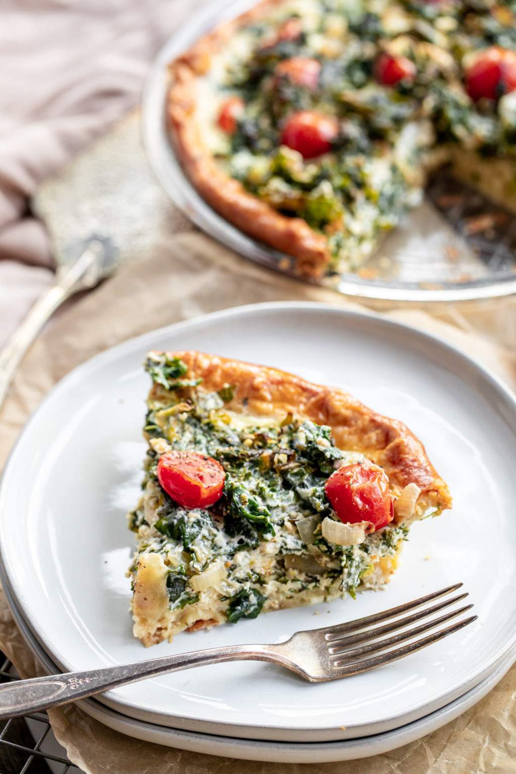 Egg White Quiche with Kale, Tomatoes, and Feta | Rosalynn Daniels