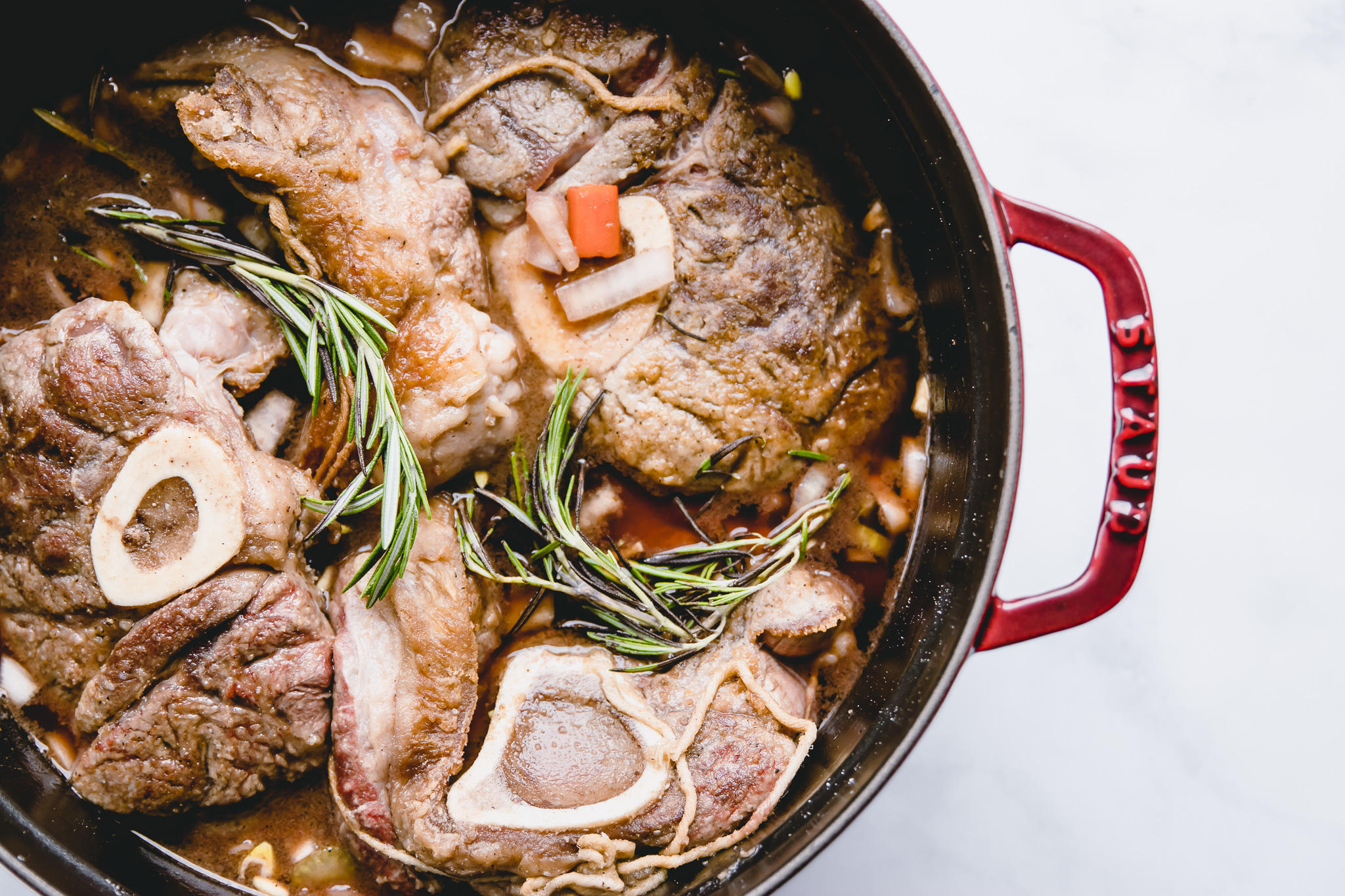 Beef Shanks Osso Bucco In a Dutch Pot