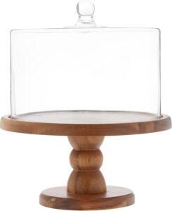 Brown Madera Pedestal Plate with Lid – Domed Serving Cake Stand